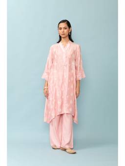 LABEL NAARITI - Baby Pink Asymmetric Co-Ord Set