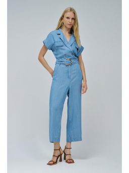 Salsa Jeans - Jumpsuit In Light Denim with Belt - Blue
