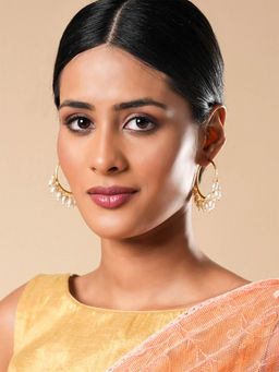 Yellow Chimes - Women White Contemporary Hoop Earrings