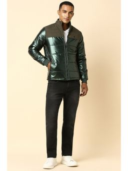 Allen Solly - Men Green Solid Full Sleeves Casual Jacket