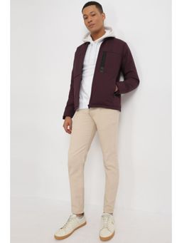 Allen Solly - Men Purple Solid Full Sleeves Casual Jacket