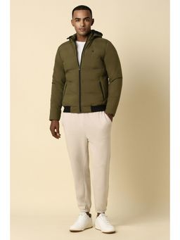 Allen Solly - Men Olive Solid Full Sleeves Casual Jacket