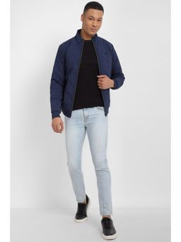 Allen Solly - Men Navy Solid Full Sleeves Casual Jacket