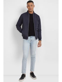 Allen Solly - Men Navy Solid Full Sleeves Casual Jacket