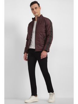 Allen Solly - Men Wine Solid Full Sleeves Casual Jacket