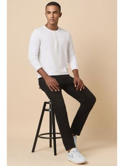 Allen Solly - Men White Solid Henley Neck T-Shirt