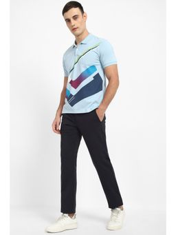 Allen Solly - Men Blue Print Polo T-Shirt