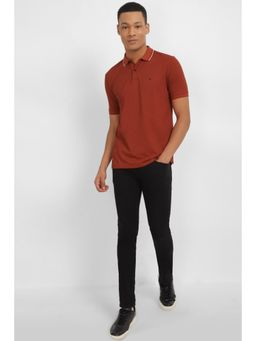 Allen Solly - Men Red Solid Polo T-Shirt
