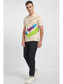 Allen Solly - Men Beige Print Polo T-Shirt