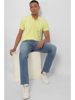 Allen Solly - Men Yellow Print Polo T-Shirt