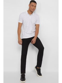 Allen Solly - Men White Print Polo T-Shirt