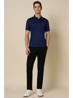 Allen Solly - Men Blue Solid Polo T-Shirt