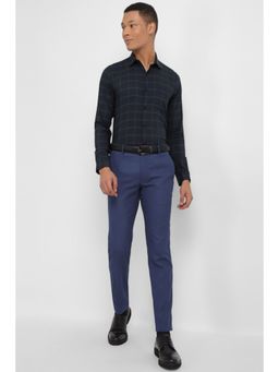 Allen Solly - Men Navy Slim Fit Check Full Sleeves Formal Shirt