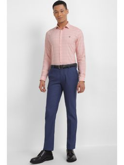 Allen Solly - Men Pink Slim Fit Check Full Sleeves Formal Shirt