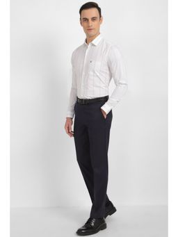 Allen Solly - Men White Slim Fit Stripe Full Sleeves Formal Shirt