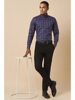 Allen Solly - Men Blue Slim Fit Check Full Sleeves Formal Shirt