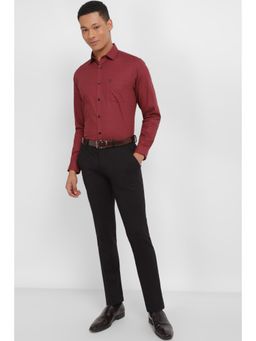 Allen Solly - Men Red Slim Fit Check Full Sleeves Formal Shirt