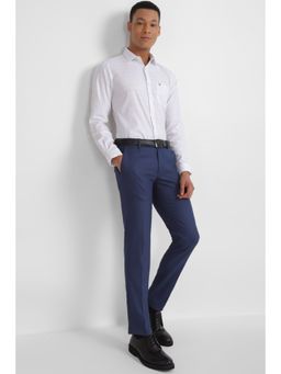 Allen Solly - Men White Slim Fit Check Full Sleeves Formal Shirt