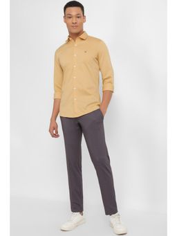 Allen Solly - Men Orange Slim Fit Print Full Sleeves Casual Shirt