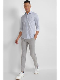 Allen Solly - Men Blue Slim Fit Textured Full Sleeves Casual Shirt