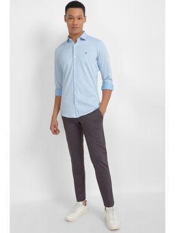 Allen Solly - Men Blue Slim Fit Print Full Sleeves Casual Shirt