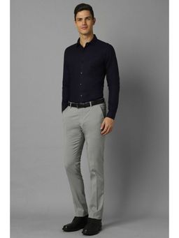 Allen Solly - Men Navy Slim Fit Textured Full Sleeves Formal Shirt