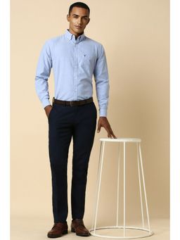 Allen Solly - Men Blue Slim Fit Solid Full Sleeves Formal Shirt