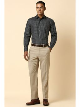 Allen Solly - Men Grey Slim Fit Check Full Sleeves Formal Shirt