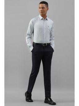 Allen Solly - Men White Slim Fit Print Full Sleeves Formal Shirt