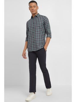 Allen Solly - Men Blue Slim Fit Check Full Sleeves Casual Shirt