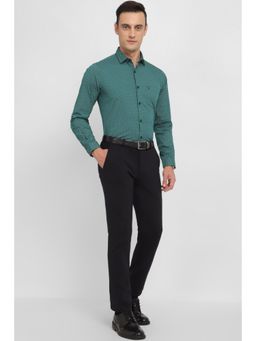 Allen Solly - Men Green Slim Fit Print Full Sleeves Formal Shirt