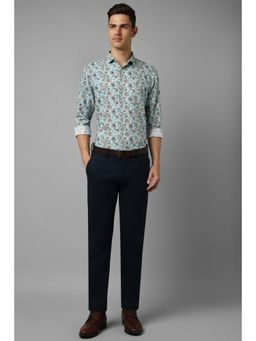 Allen Solly - Men Blue Slim Fit Print Full Sleeves Formal Shirt