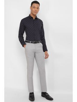 Allen Solly - Men Black Slim Fit Print Full Sleeves Formal Shirt