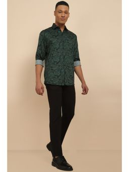 Allen Solly - Men Green Slim Fit Print Full Sleeves Casual Shirt