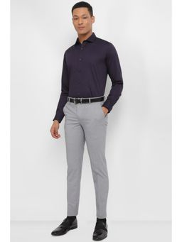 Allen Solly - Men Purple Slim Fit Print Full Sleeves Formal Shirt