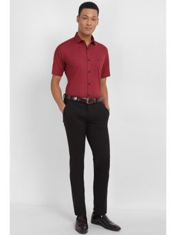 Allen Solly - Men Red Slim Fit Check Half Sleeves Formal Shirt