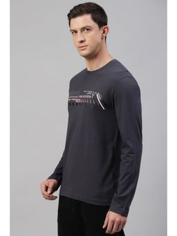 Van Heusen - Men Athleisure Crew Neck T-Shirt - Long Sleeve And Printed