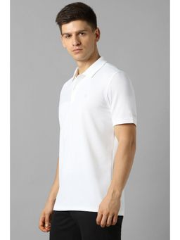 Louis Philippe - Men White Solid Polo T-Shirt