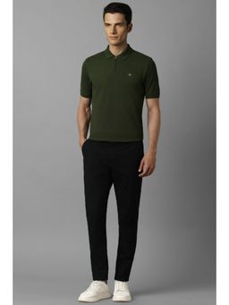 Louis Philippe - Men Olive Solid Polo T-Shirt