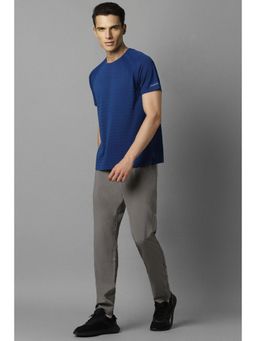 Louis Philippe - Men Blue Solid T-Shirt