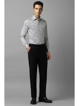 Louis Philippe - Men Grey Classic Fit Print Full Sleeves Formal Shirt