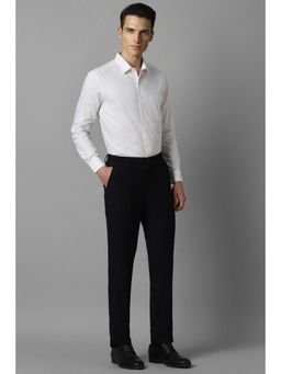 Louis Philippe - Men White Slim Tapered Fit Print Full Sleeves Formal Shirt