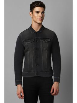 Louis Philippe - Men Casual Black Solid Jacket