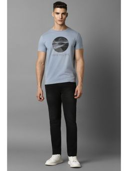Louis Philippe - Men Grey Graphic Print T-Shirt