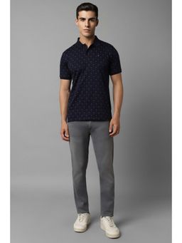 Louis Philippe - Men Navy Print Polo T-Shirt