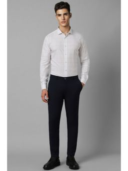 Louis Philippe - Men White Super Slim Fit Check Full Sleeves Formal Shirt