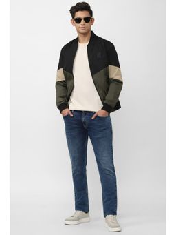 Peter England - Men Black Colorblock Casual Jacket