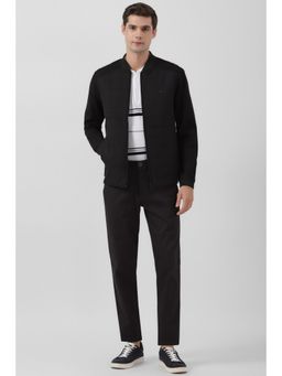 Peter England - Men Black Solid Casual Jacket