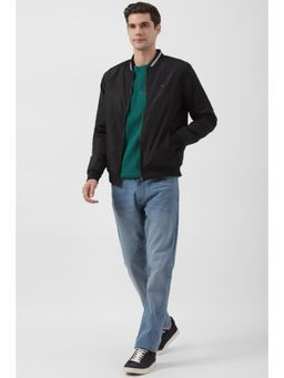 Peter England - Men Black Solid Casual Jacket