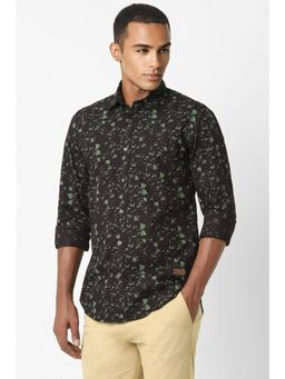 Peter England - Men Brown Slim Fit Print Full Sleeves Casual Shirt